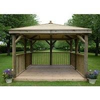 Forest (Installation Included) Timber Roof Square Gazebo  3.5m