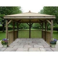 Forest (Installation Included) Timber Roof Square Gazebo No Floor  3.5m