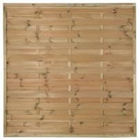 Forest Garden Pressure Treated Horizontal Hit & Miss Fence Panel - 6 x 6ft Pack of 4