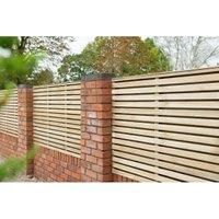 Forest Garden Double Slatted Fence Panel 6 x 3ft 3 Pack