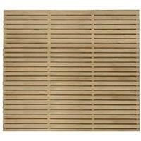 Forest Garden Double Slatted Fence Panel 6 x 5 ft 4 Pack