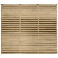 Forest Garden Double Slatted Fence Panel 6 x 5 ft 4 Pack