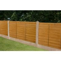 Forest Garden Overlap Fence Panel 6' x 4' (3 Pack) in Natural Timber