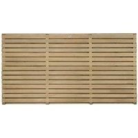 Forest 6' x 3' Pressure Treated Contemporary Double Slatted Fence Panel (1.8m x 0.91m)