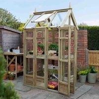 Forest Garden Pressure Treated Wooden Victorian Walk Around Greenhouse with Auto Vent, 7/'5 x 3/'1 x 4/'1 Inch