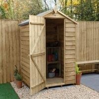 Forest Garden 4 x 3ft Windowless Overlap Apex Pressure Treated Shed with Assembly