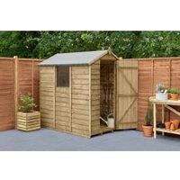 Forest Garden 6x4 Apex Overlap Wooden Shed (Base included)