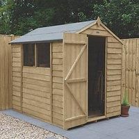 7x5 Overlap Pressure Treated Apex Wooden Garden Shed - Base/Installation Options