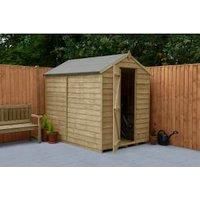 Forest Garden 7X5 Apex Pressure Treated Overlap Wooden Shed With Floor - Assembly Service Included Natural Timber