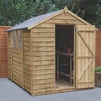 Forest Garden 8x6 Apex Overlap Wooden Shed (Base included)