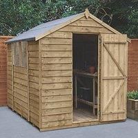 Forest Garden 8x6 Apex Overlap Wooden Shed (Base included)  Assembly service included