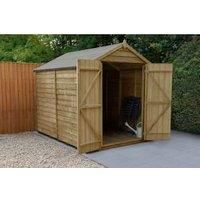 Forest Garden Overlap Pressure Treated 8X6 Apex Shed - Double Door No Windows