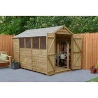 Forest Apex Overlap Pressure Treated 10x6 Wooden Garden Shed - Double Door