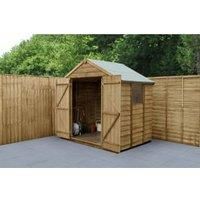 Forest Garden 7x5 Apex Pressure treated Overlap Natural Timber Wooden Shed with floor (Base included)