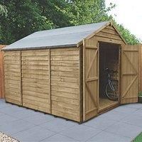 Forest 10X8 Overlap Pressure Treated Apex Workshop Shed With Double Doors  Shed With Assembly