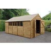 Forest Garden Overlap Pressure Treated 10X15 Apex Shed - Double Door