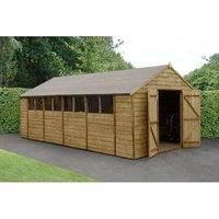 10x20 Forest 4Life Pressure Treated Overlap Apex Double Door Wooden Garden Shed