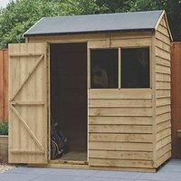 Forest Garden 6x4 Reverse apex Overlap Wooden Shed (Base included)  Assembly service included