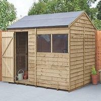 Forest Garden 8x6 Reverse apex Overlap Wooden Shed (Base included)