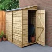 Forest Garden 6x3 Pent Overlap Wooden Shed - Assembly service included