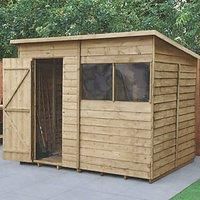 Forest Garden 8x6 Pent Overlap Wooden Shed (Base included)