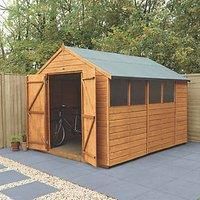 10x8 Shiplap Dip Treated Apex Double Door Wooden Shed - Installation Option
