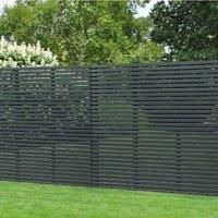 Forest 6ft x 6ft (1.8m x 1.81m) Contemporary Slatted Fence Panel - Anthracite Grey