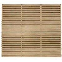 Forest Garden Pressure Treated Contemporary Double Slatted Fence Panel 1.8m x 1.5m - wilko