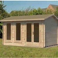 Chiltern 4.0m x 3.0m Log Cabin Double Glazed 24kg Felt, Plus Underlay