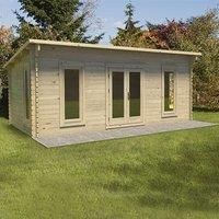 Forest Arley 6.0m x 3.0m Cabin Double Glazed 24kg Polyester Felt, No Underlay