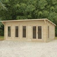 Forest Wolverley 6.0m x 4.0m Log Cabin Double Glazed 24kg Polyester Felt, No Underlay