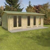 Forest Blakedown 6.0m x 4.0m Log Cabin Double Glazed 24kg Polyester Felt, No Underlay