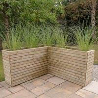 Forest Garden Linear Corner Planter 160cm Wood  wilko