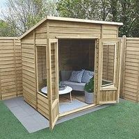 7x5 Oakley Double Door Pent Summerhouse Garden Room - Base/Install Options