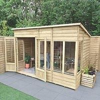 10x6 Oakley Double Door Pent Summerhouse Garden Room - Base/Install Options