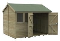 10' x 8' Forest Timberdale 25yr Guarantee Tongue & Groove Pressure Treated Double Door Reverse Apex Shed (3.06m x 2.52m)