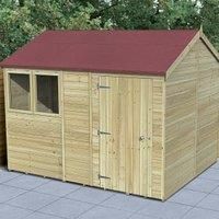 10x8 Timberdale Tongue & Groove Pressure Treated Reverse Apex Shed -Base/Install