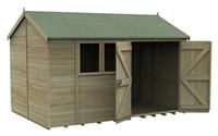12' x 8' Forest Timberdale 25yr Guarantee Tongue & Groove Pressure Treated Double Door Apex Shed (3.65m x 2.52m)