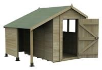 8' x 6' Forest Timberdale 25yr Guarantee Tongue & Groove Pressure Treated Apex Shed with Logstore (2.5m x 1.83m)