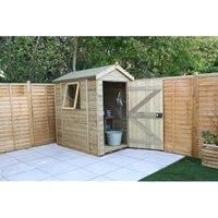 Forest Garden Timberdale 6X4 Apex Pressure Treated Tongue & Groove Solid Wood Shed With Floor (Base Included) - Assembly Service Included