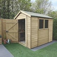 Forest Garden Timberdale 8X6 Apex Pressure Treated Tongue & Groove Solid Wood Shed With Floor (Base Included)