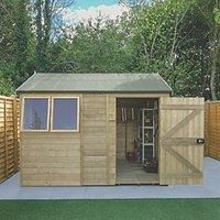 Forest Garden Timberdale 10X6 Ft Reverse Apex Tongue & Groove Wooden Shed With Floor (Base Included) - Assembly Service Included