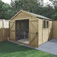 Forest Garden Timberdale 10X8 Ft Apex Tongue & Groove Wooden Shed With Floor (Base Included) - Assembly Service Included