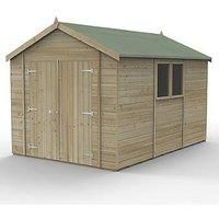 Forest Garden Timberdale 12X8 Apex Pressure Treated Tongue & Groove Solid Wood Shed With Floor (Base Included)