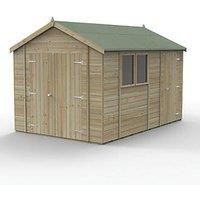 Forest Garden Timberdale 12X8 Apex Pressure Treated Tongue & Groove Solid Wood Shed With Floor (Base Included) - Assembly Service Included