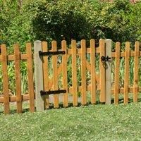 Forest Garden Pale Picket Gate, in Golden Brown Traditional, Timber, Size: 900x900mm