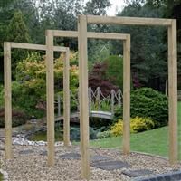 Wooden Sleeper Arch Set Of 3 Moden Garden Climbing Plant Support Free Delivery