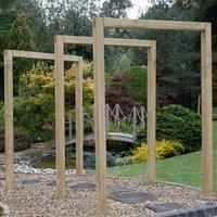 Wooden Sleeper Arch Set Of 3 Moden Garden Climbing Plant Support Free Delivery