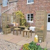 Wooden Garden Seating Forest Modular Set with Bench Trellis Screen Free Delivery