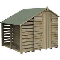 Forest Garden Overlap Pressure Treated 5' x 7' Apex Shed No Window With Lean To